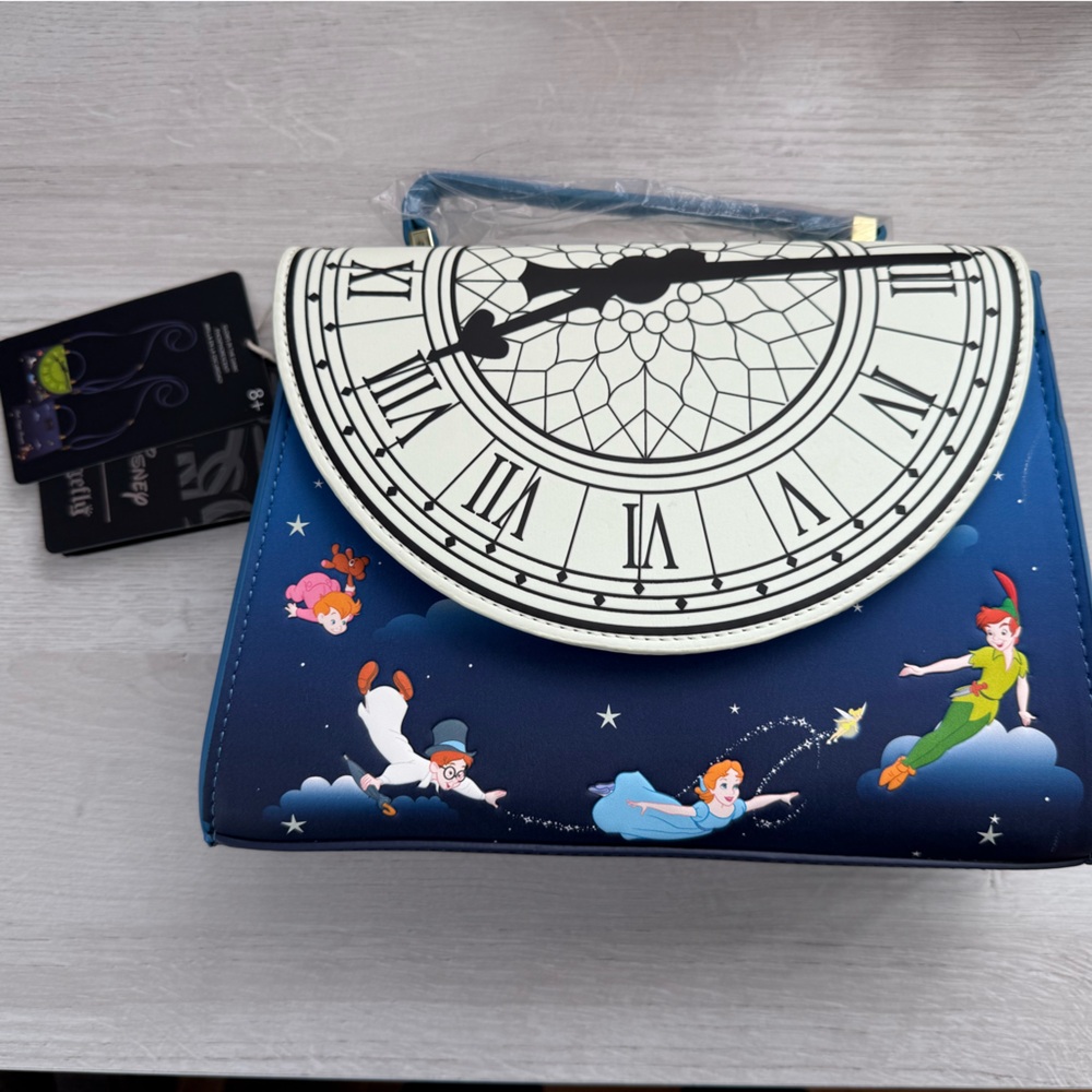 NWT Loungefly Blue and White Peter Pan Crossbody Bag
